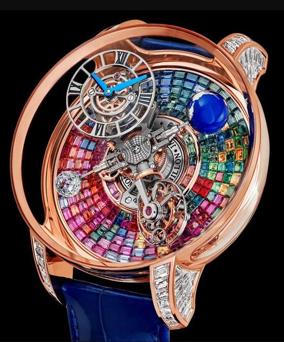 Review Jacob & Co ASTRONOMIA TOURBILLON BAGUETTE ARLEQUINO AT800.40.BD.UG.B Replica watch